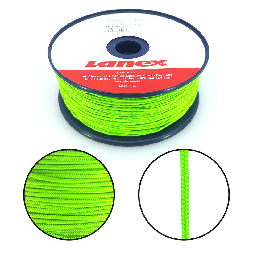 PES 2mm šnúra splietaná bez jadra farebná