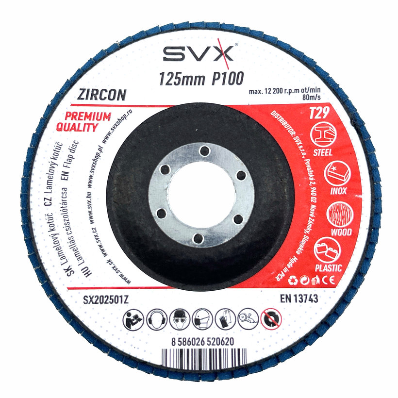 Lamelový kotúč 125mm P100