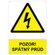 Tabuľka - Pozor spätný prúd