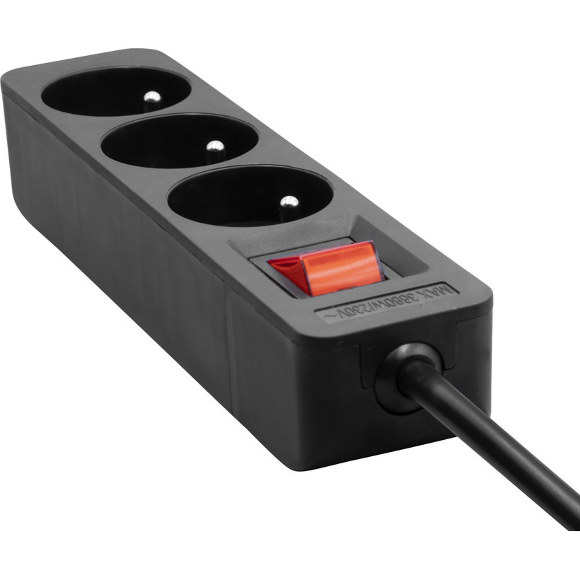 Eco-Line 3-zásuvková napájacia lišta s vypínačom – 1,5 m s vypínačom