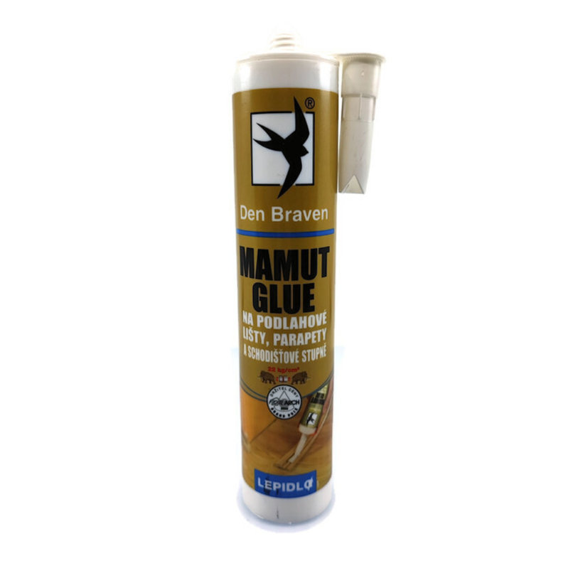 MAMUT GLUE Vysokopevnostné lepidlo na podlahové lišty - biele 290ml