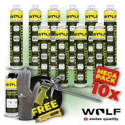 Montážna (PUR) pena pištoľová NÍZKOEXPANZNÁ 10ks MEGA PACK 750ml