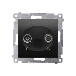 Anténna zásuvka R-TV koncová - čierna matná