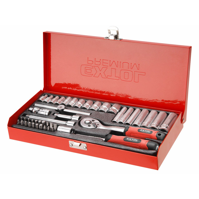 Sada nástrčných a zástrčných kľúčov, 1/4″, 45ks