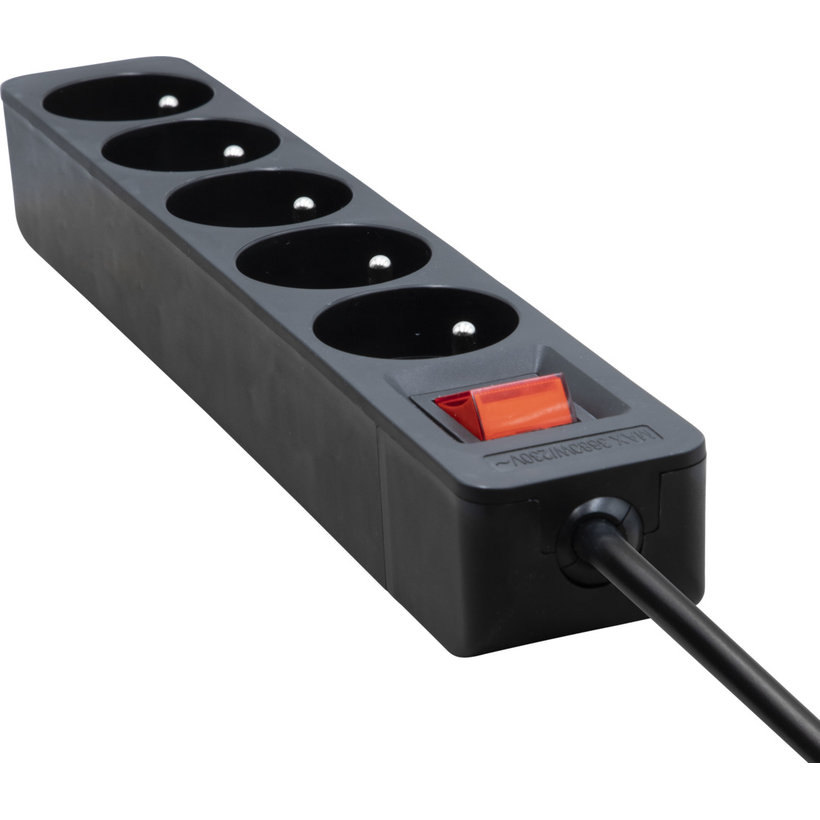 Eco-Line 5-zásuvková napájacia lišta s vypínačom – 1,5 m s vypínačom