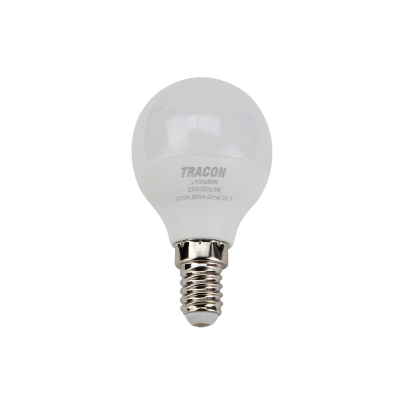 LED žiarovka guľa E14 5W - teplá - s chipom