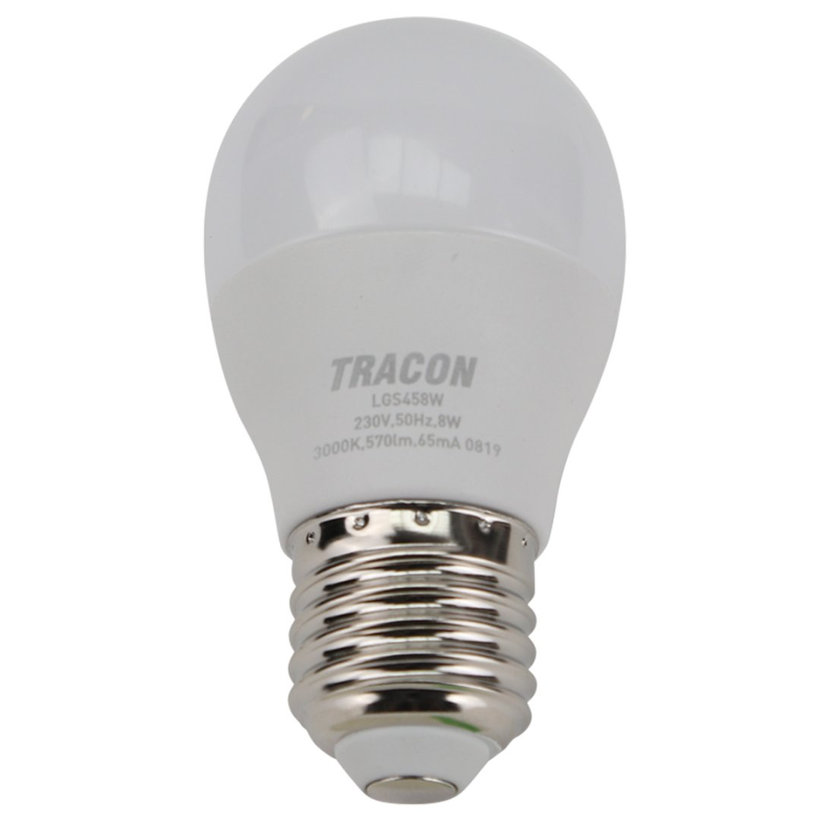 LED žiarovka guľa E27 8W - teplá - s chipom