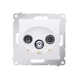 Anténna zásuvka R-TV-SAT koncová - biela