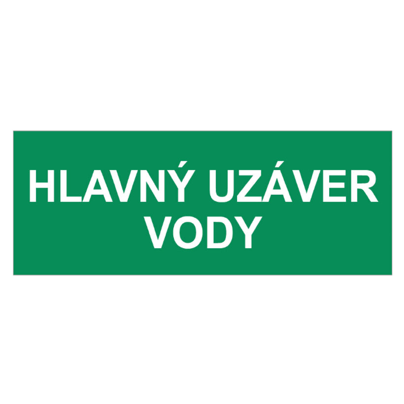 Samolepka - Hlavný uzáver vody