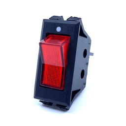 Kolískový vypínač ON-OFF červený podsvetlený, 16A, 250V
