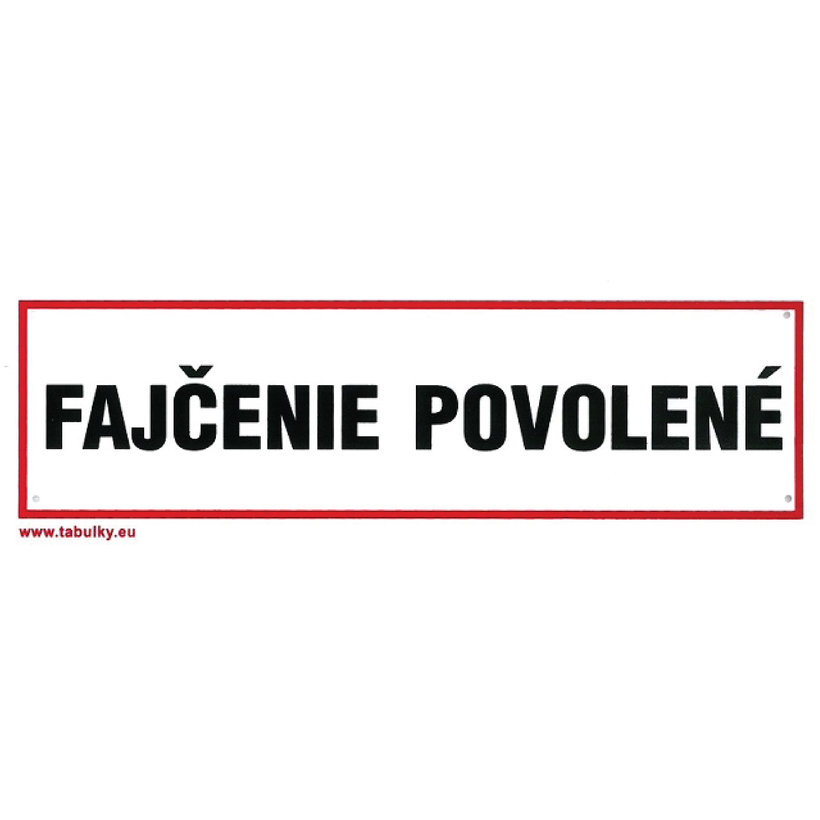 Tabuľka - Fajčenie povolené