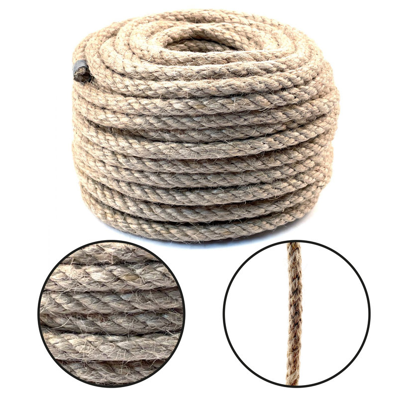Jutové lano stáčané 20m 8mm