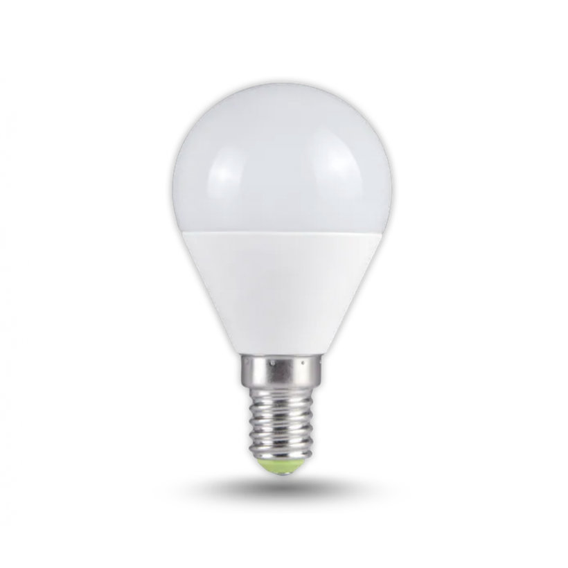 LED žiarovka guľa E14 5W - teplá biela