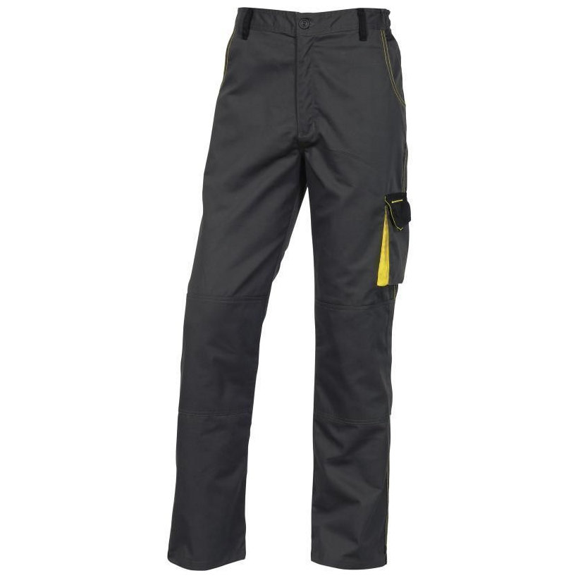 Pracovné nohavice D-MACH sivá-žltá XXL