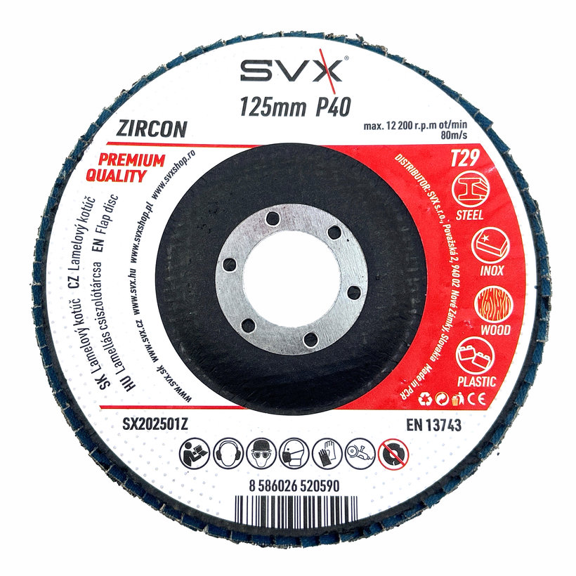 Lamelový kotúč 125mm P40