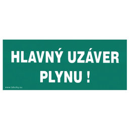 Samolepka - Hlavný uzáver plynu