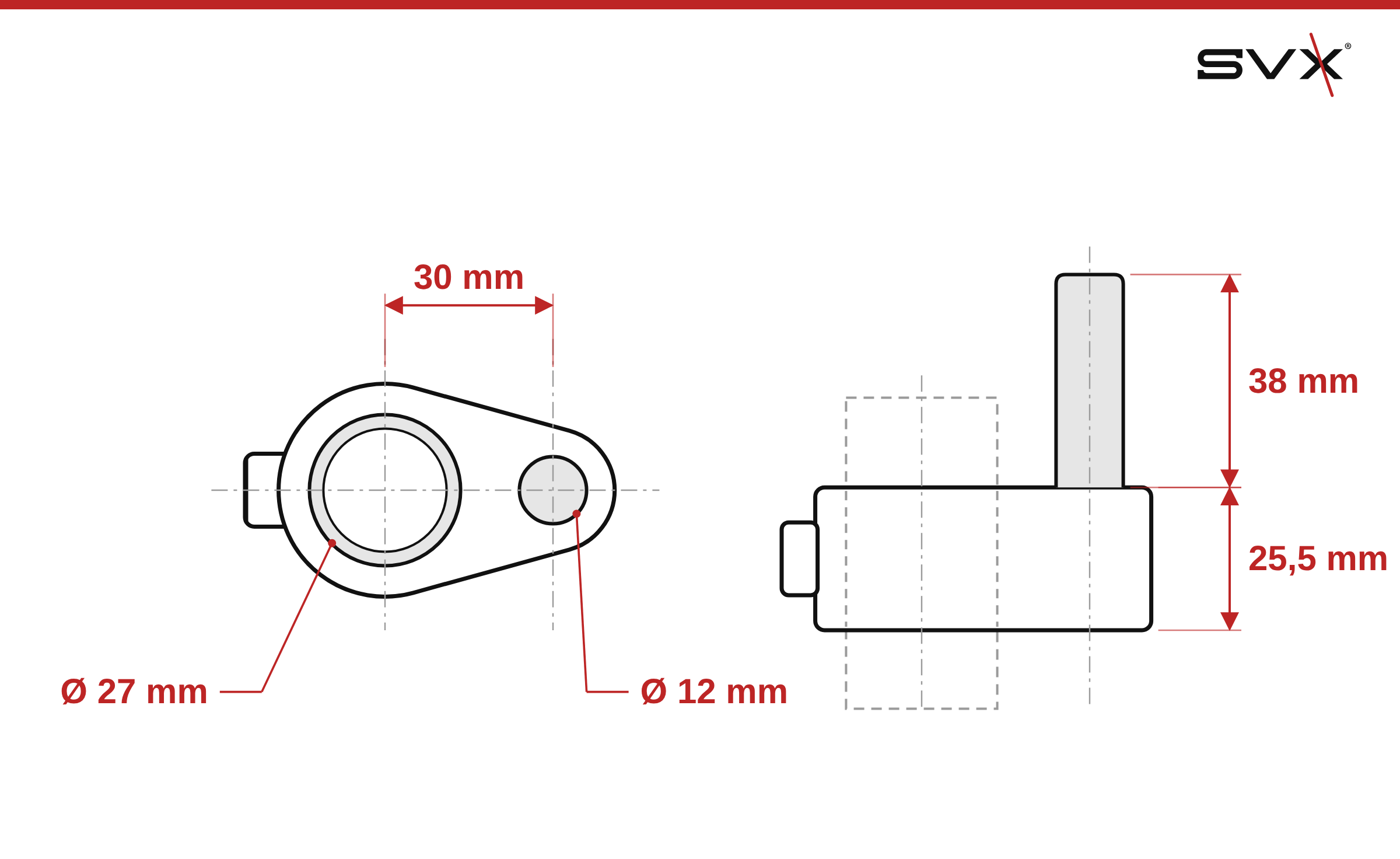 Bránová spojka samec 27 mm – rozmery v mm