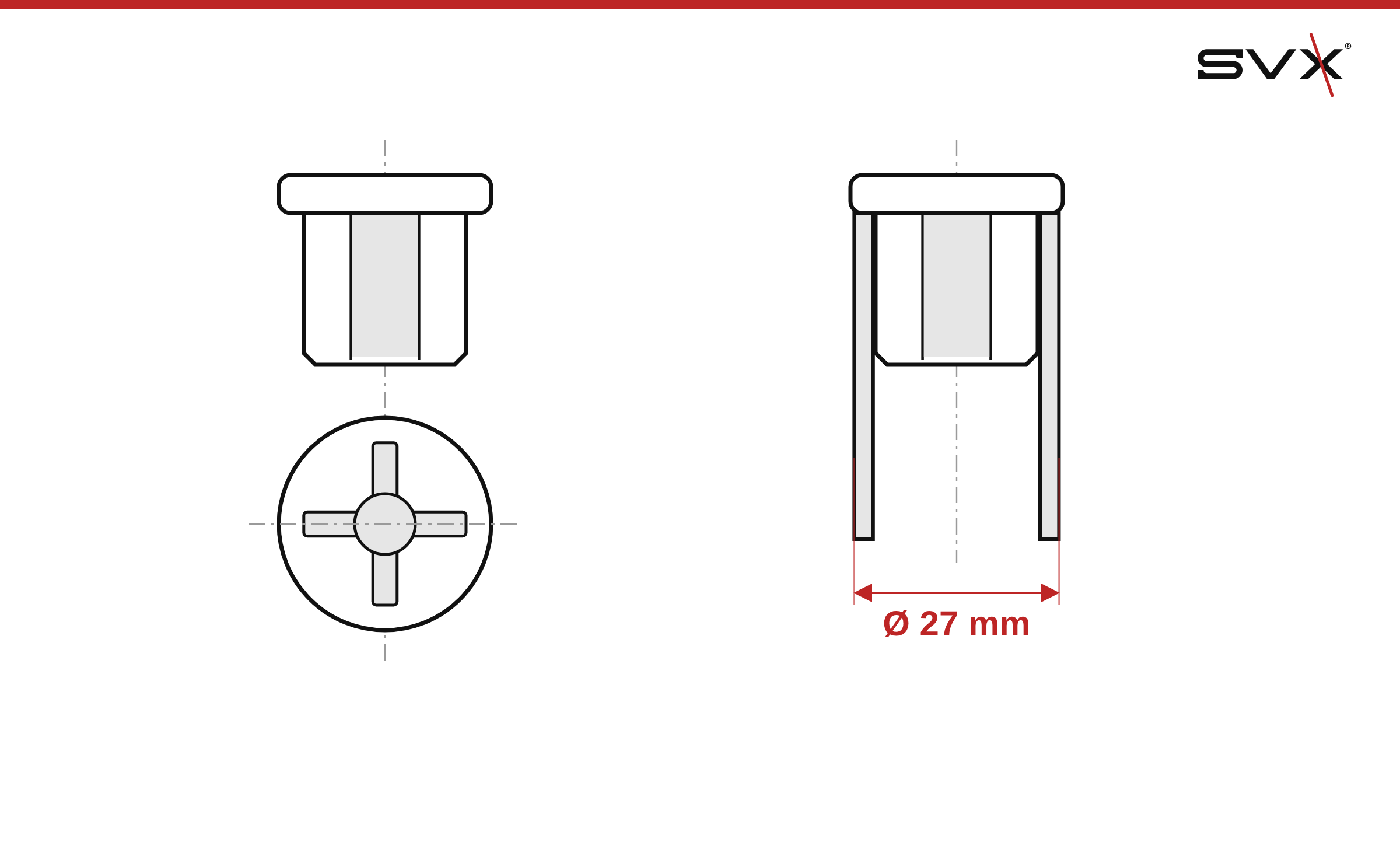 Koncová zátka 27 mm – rozmery v mm